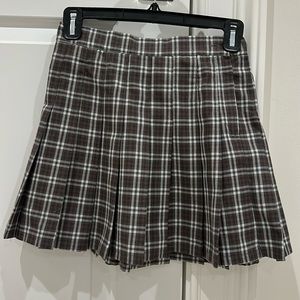 Aerie Woman’s Plaid Brown/Gray/White Skirt
